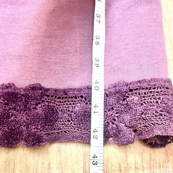 (RARE)VTG Miguelina Amethyst Crochet Trim Dress,EUC,90s/Y2K Cocktail Boho Size S - Picture 12 of 14